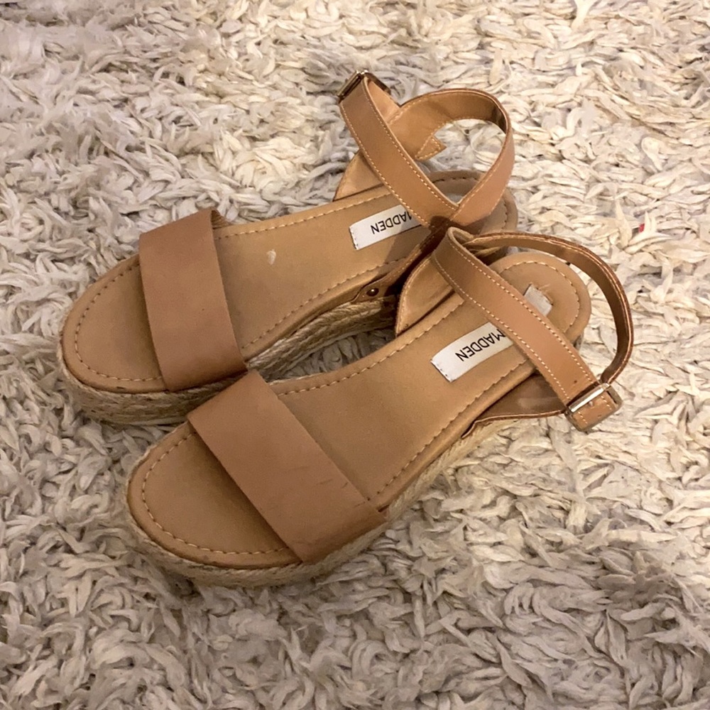 Women’s tan platform sandals - Steve Madden, 7
